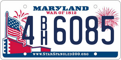 MD license plate 4BH6085