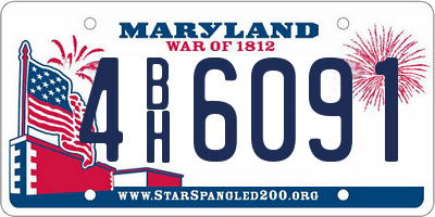 MD license plate 4BH6091