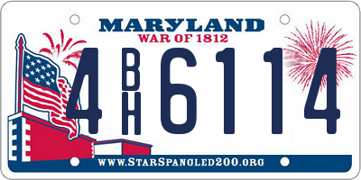 MD license plate 4BH6114