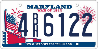 MD license plate 4BH6122