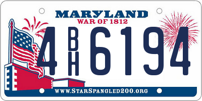 MD license plate 4BH6194