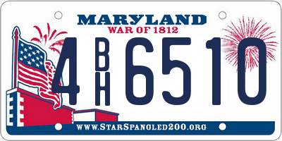 MD license plate 4BH6510