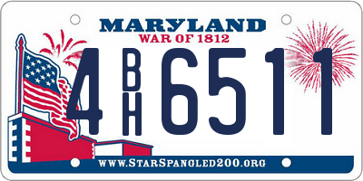 MD license plate 4BH6511