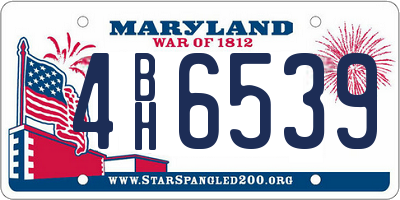 MD license plate 4BH6539