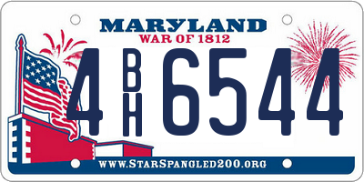 MD license plate 4BH6544