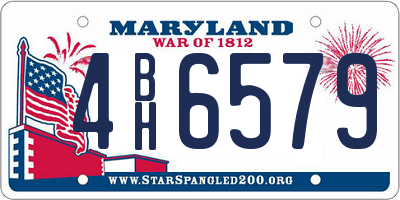 MD license plate 4BH6579