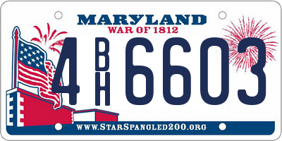 MD license plate 4BH6603