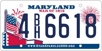 MD license plate 4BH6618