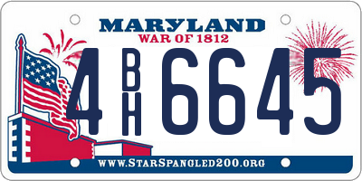 MD license plate 4BH6645