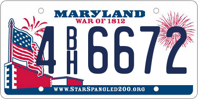 MD license plate 4BH6672