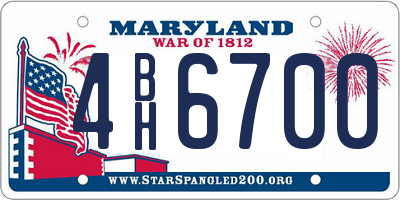 MD license plate 4BH6700