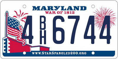 MD license plate 4BH6744