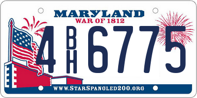 MD license plate 4BH6775