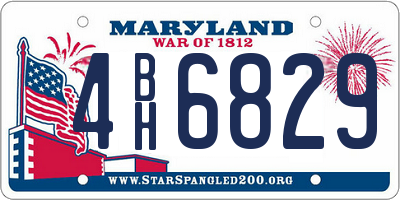 MD license plate 4BH6829