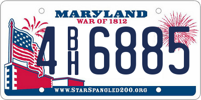 MD license plate 4BH6885