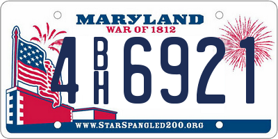 MD license plate 4BH6921
