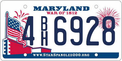 MD license plate 4BH6928
