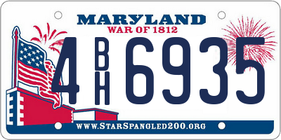 MD license plate 4BH6935