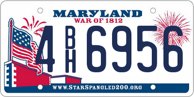 MD license plate 4BH6956