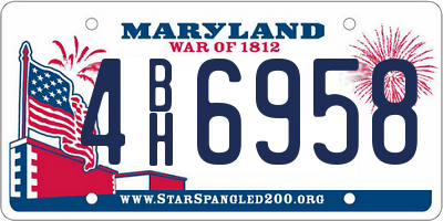 MD license plate 4BH6958