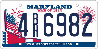 MD license plate 4BH6982