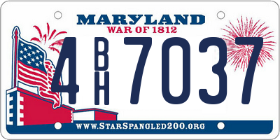 MD license plate 4BH7037