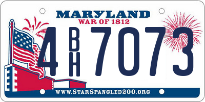 MD license plate 4BH7073