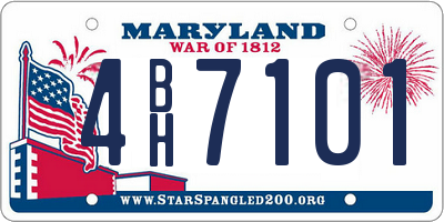 MD license plate 4BH7101
