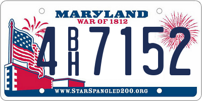 MD license plate 4BH7152