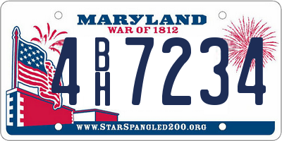 MD license plate 4BH7234