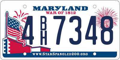 MD license plate 4BH7348