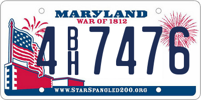 MD license plate 4BH7476