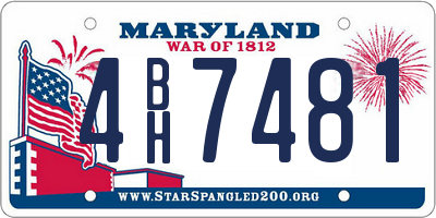 MD license plate 4BH7481