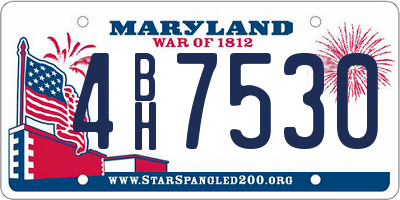 MD license plate 4BH7530
