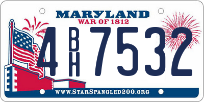 MD license plate 4BH7532