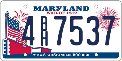 MD license plate 4BH7537