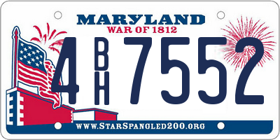 MD license plate 4BH7552