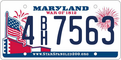 MD license plate 4BH7563