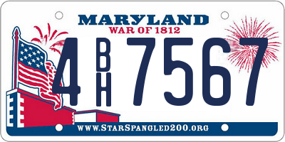 MD license plate 4BH7567