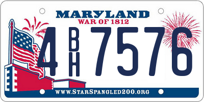 MD license plate 4BH7576