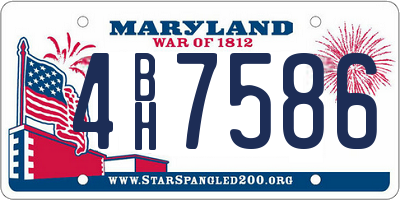 MD license plate 4BH7586