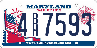 MD license plate 4BH7593