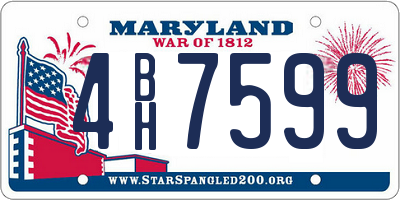 MD license plate 4BH7599
