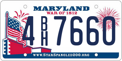 MD license plate 4BH7660