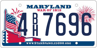 MD license plate 4BH7696