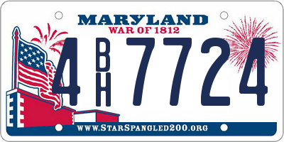 MD license plate 4BH7724