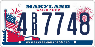 MD license plate 4BH7748