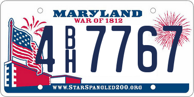 MD license plate 4BH7767