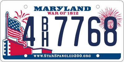 MD license plate 4BH7768