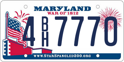 MD license plate 4BH7770